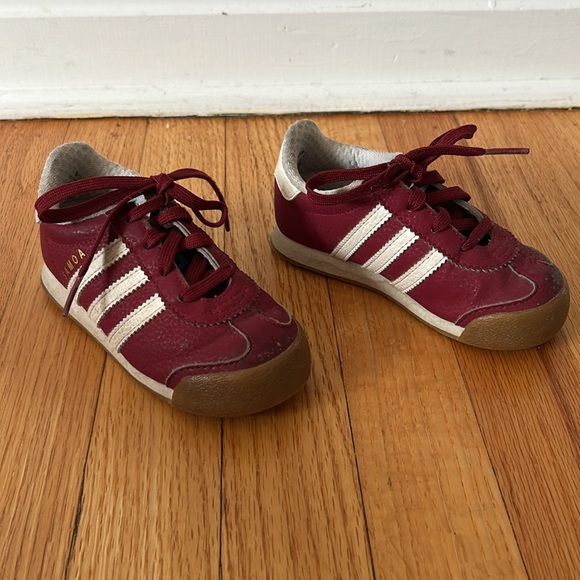 Adidas Samoa toddler maroon red sneakers - Picture 2 of 13